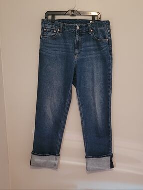 GAP 90s Straight High Rise Cuffed Denim